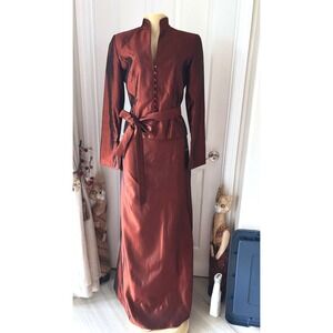JS COLLECTION Iridescent Taffeta in Copper Color Size 6 Beautiful and elegant